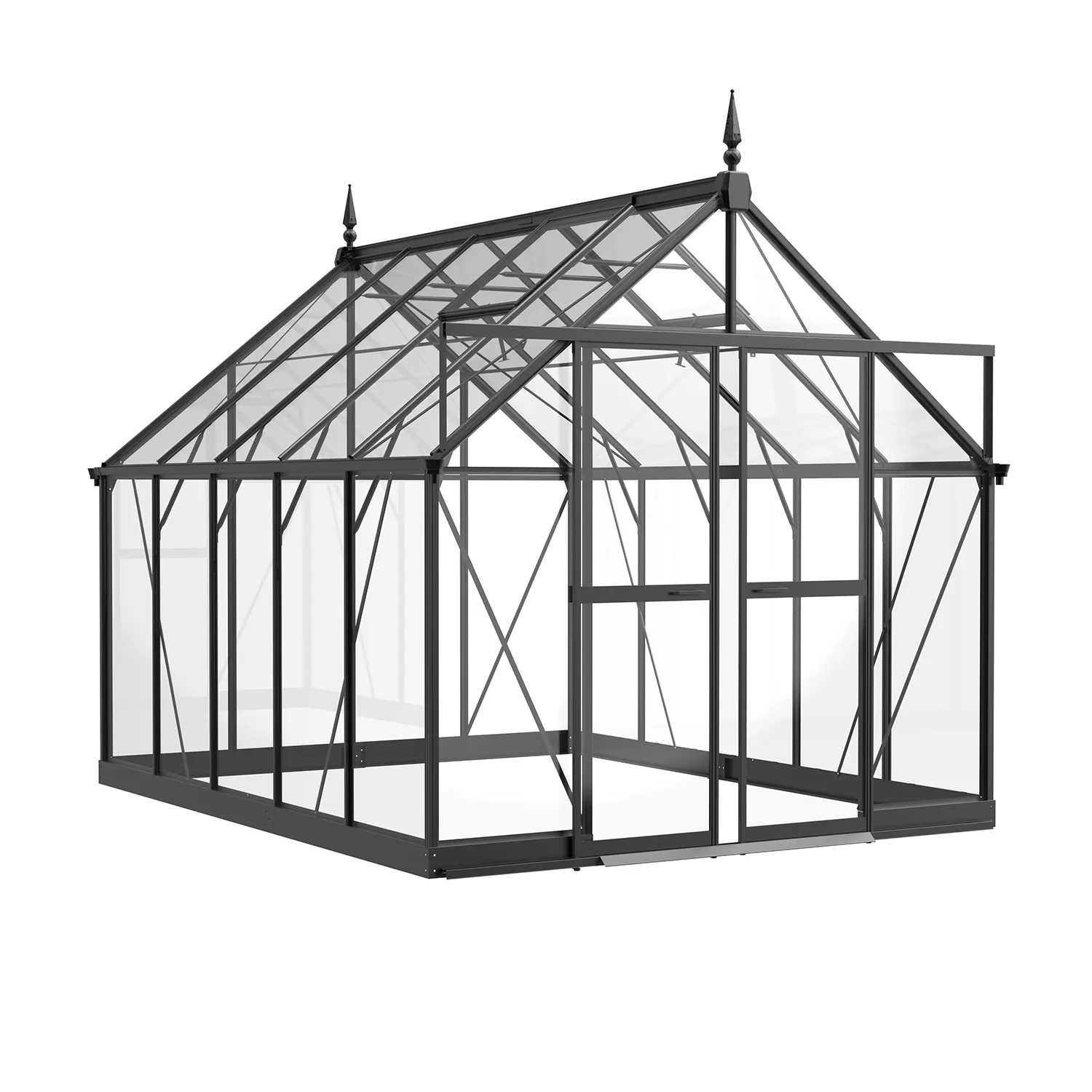 8 x 10 ft Aluminium Victorian Greenhouse with Glass Panels | S Series 1 8x10-ft-aluminium-victorian-greenhouse-with-glass-panels-s-series-product-1