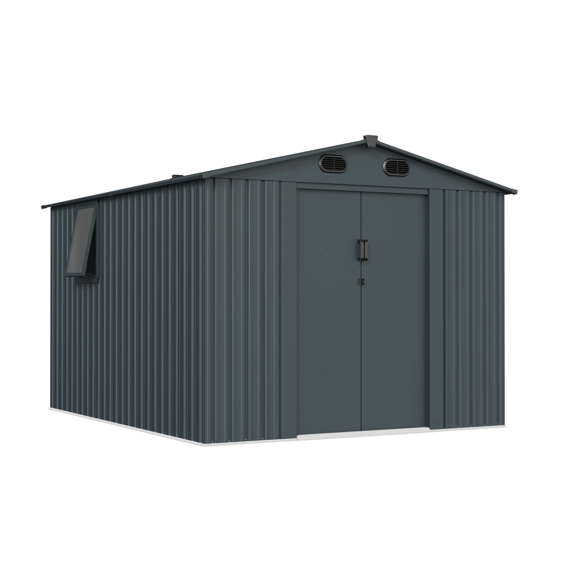 8 x 10 ft Gable Roof Metal Storage Shed | Linea 4 8x10-ft-gable-roof-metal-storage-shed-linea-product-4
