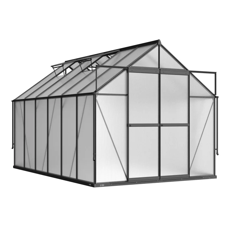 8 x 12 ft Aluminium Gable Roof Greenhouse | L Series 9 8x12-ft-aluminium-gable-roof-greenhouse-l-series-product-1