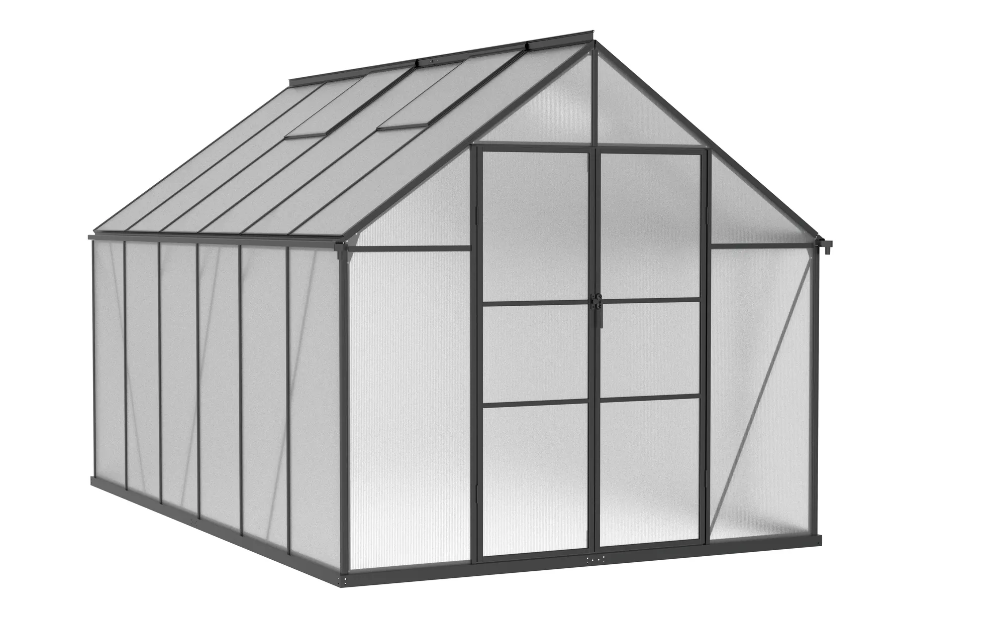 8 x 12 ft Aluminium Gable Roof Greenhouse with Polycarbonate Panels | S Series 6 8x12-ft-aluminium-gable-roof-greenhouse-with-polycarbonate-panels-s-series-product-6