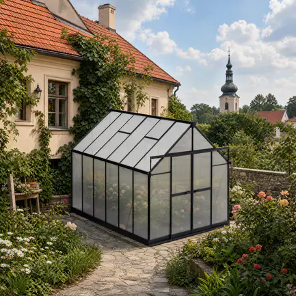 OEM Partners Buyer Program 1 8x12-ft-aluminium-gable-roof-greenhouse-with-polycarbonate-panels-s-series-scene-3