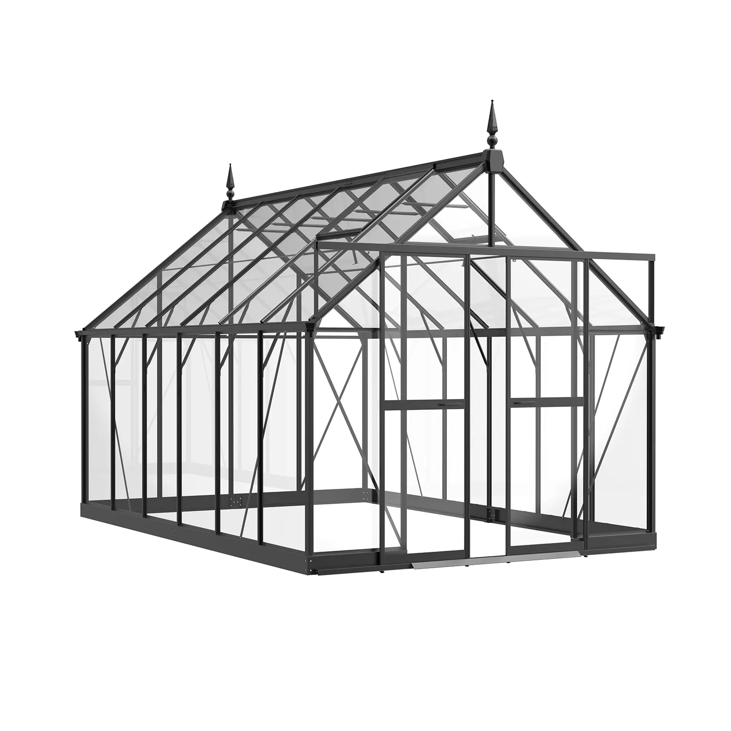 8 x 12 ft Aluminium Victorian Greenhouse with Glass Panels | S Series 1 8x12-ft-aluminium-victorian-greenhouse-with-glass-panels-s-series-product-1