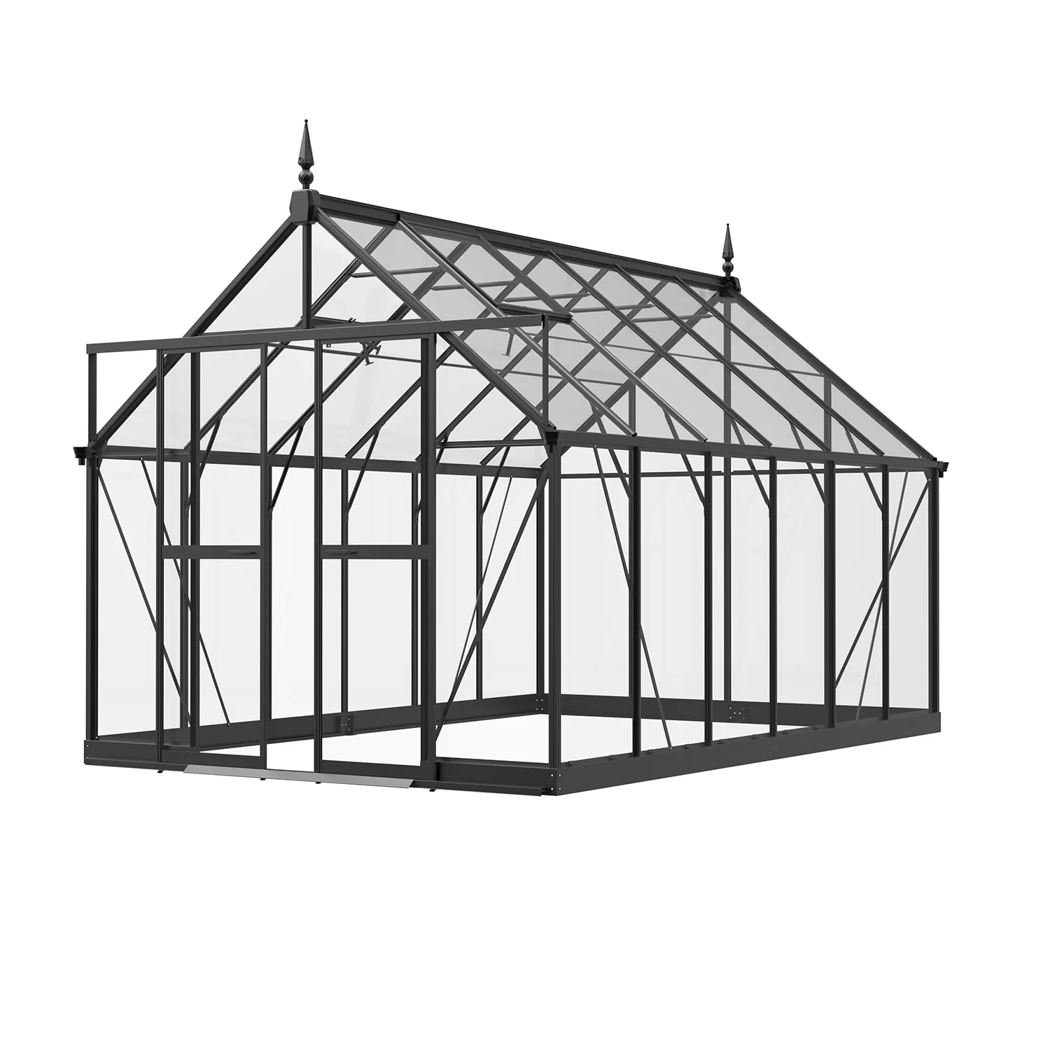 8 x 12 ft Aluminium Victorian Greenhouse with Glass Panels | S Series 2 8x12-ft-aluminium-victorian-greenhouse-with-glass-panels-s-series-product-2
