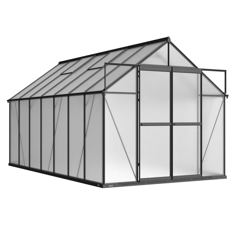 8 x 14 ft Aluminium Gable Roof Greenhouse | L Series 8 8x14-ft-aluminium-gable-roof-greenhouse-l-series-product-1