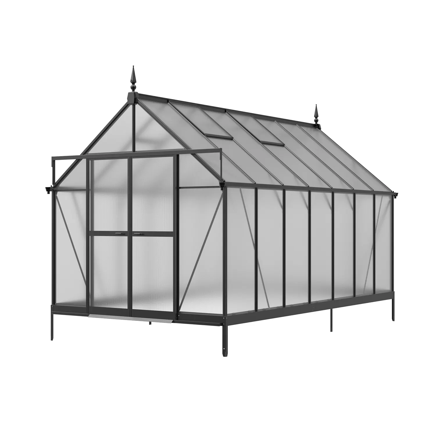8 x 14 ft Aluminium Victorian Greenhouse with Polycarbonate Panels | S Series 1 8x14-ft-aluminium-victorian-greenhouse-with-polycarbonate-panels-s-series-product-1