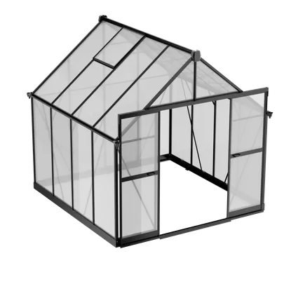 8 x 8 ft Aluminium Gable Roof Greenhouse with Polycarbonate Panels | S Series 2 8x8-ft-aluminium-gable-roof-greenhouse-with-polycarbonate-panels-s-series-product-2