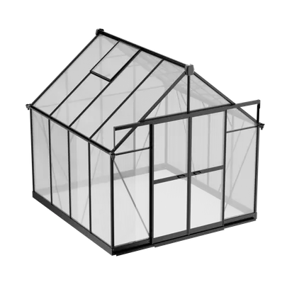 8 x 8 ft Aluminium Gable Roof Greenhouse with Polycarbonate Panels | S Series 3 8x8-ft-aluminium-gable-roof-greenhouse-with-polycarbonate-panels-s-series-product-3