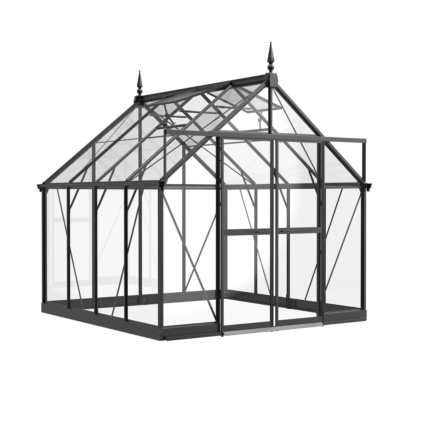 8 x 8 ft Aluminium Victorian Greenhouse with Glass Panels | S Series 2 8x8-ft-aluminium-victorian-greenhouse-with-glass-panels-s-series-product-2