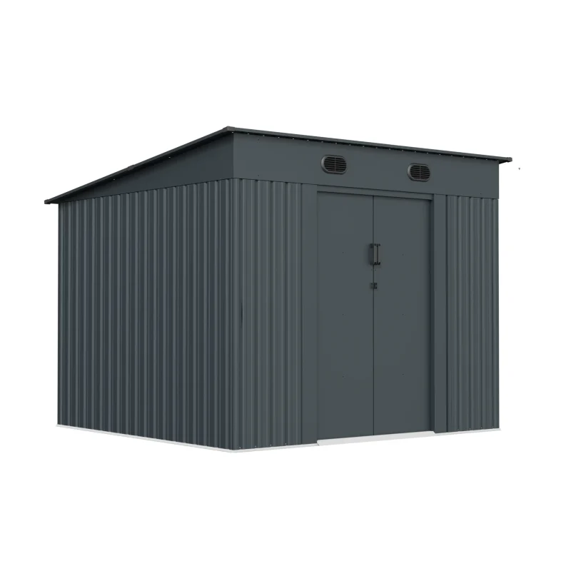 8 x 8 ft Pent Roof Metal Storage Shed | KS 2 8x8-ft-side-entry-metal-storage-shed-ks-product-1