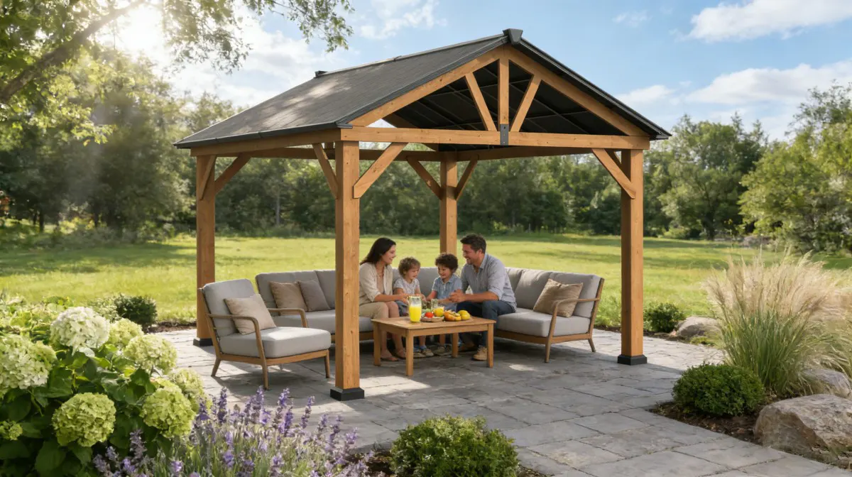 OEM Partners Buyer Program 3 wooden-gable-pergola-with-resin-roof-scene-1