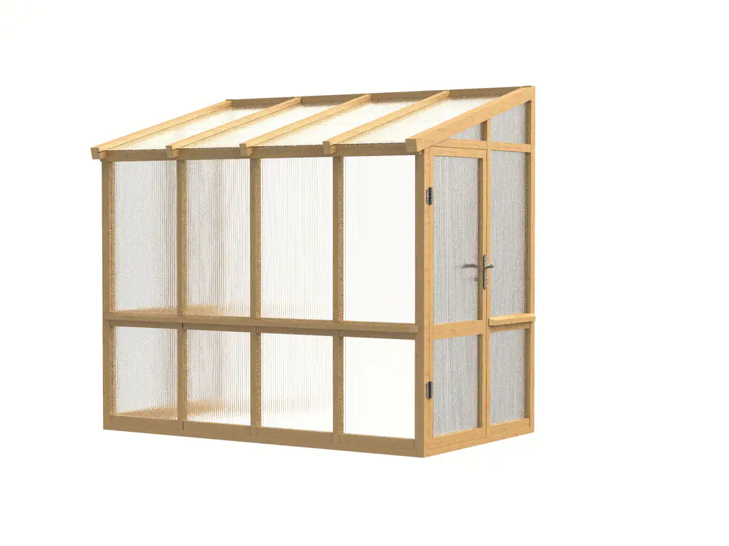 Wooden Lean-To Greenhouse with Full-Height Polycarbonate Panels 5 wooden-lean-to-greenhouse-with-full-height-polycarbonate-panels-product-5