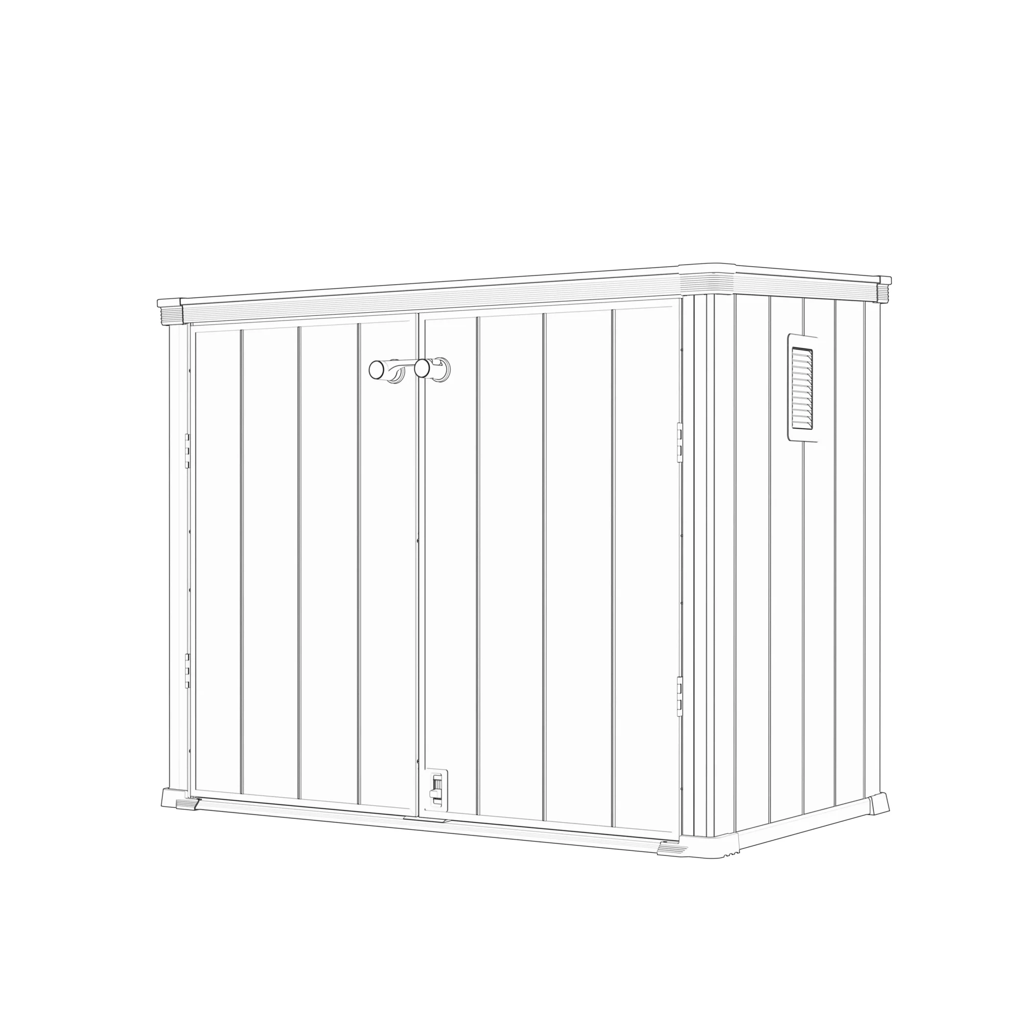 1150-l-horizontal-resin-outdoor-storage-cabinet-with-fixed-roof-kc2-linedrawing-1-scaled