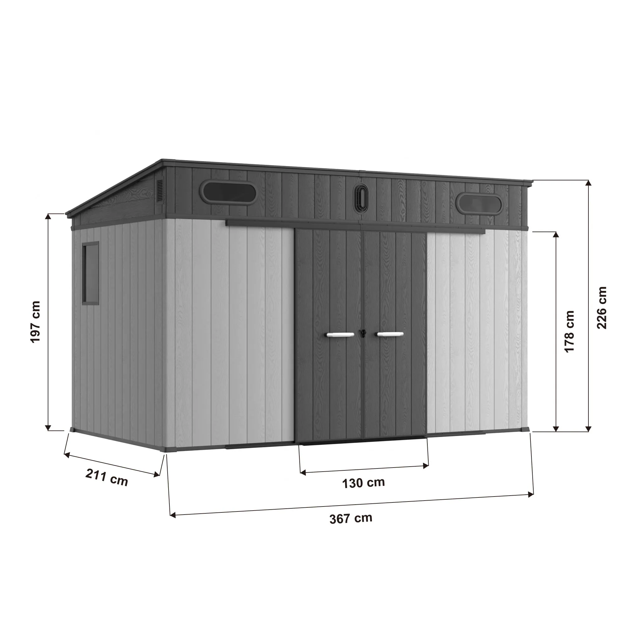 12x7-ft-pent-roof-resin-storage-shed-kc-linedrawing-1