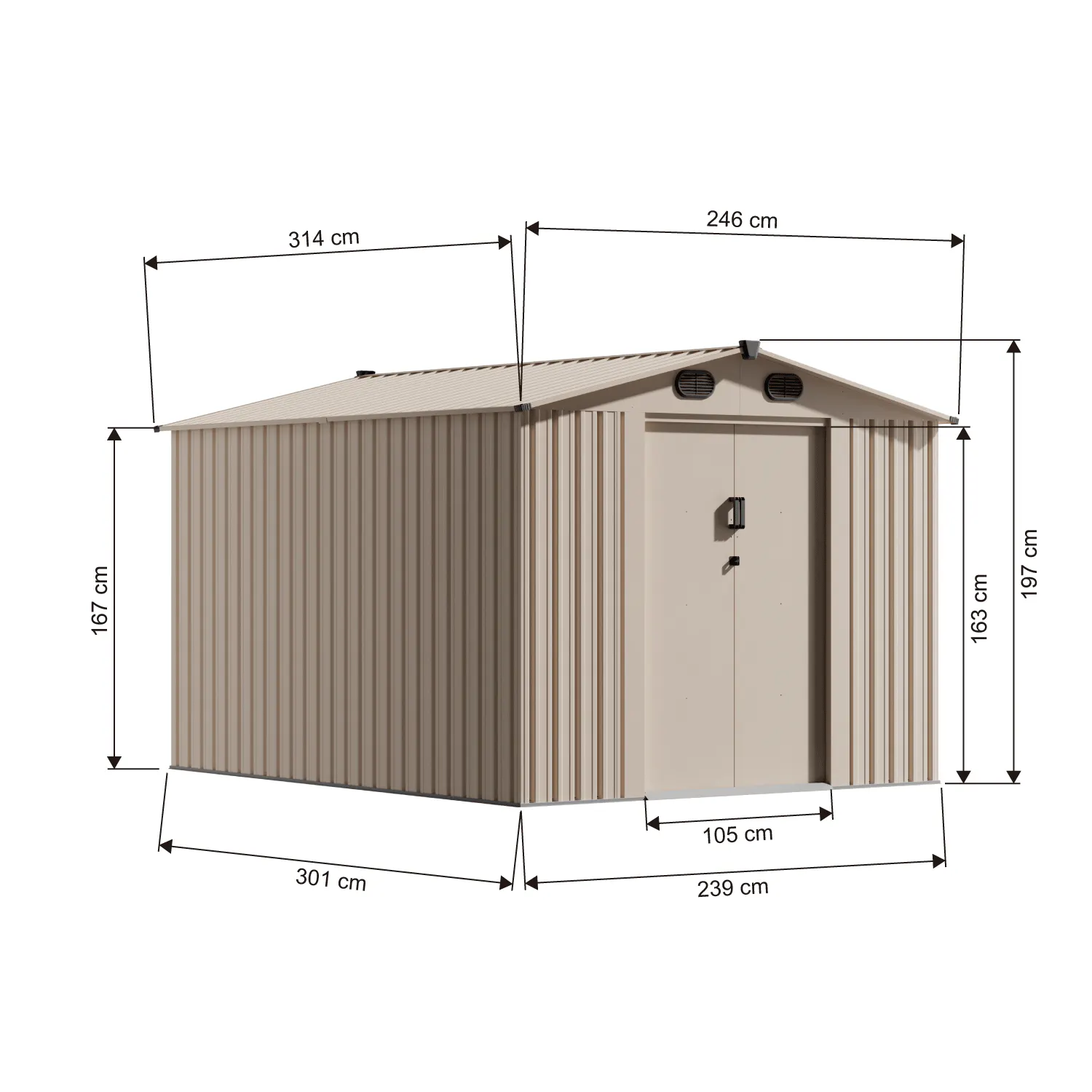 8x10-ft-gable-roof-metal-storage-shed-ks-linedrawing-1