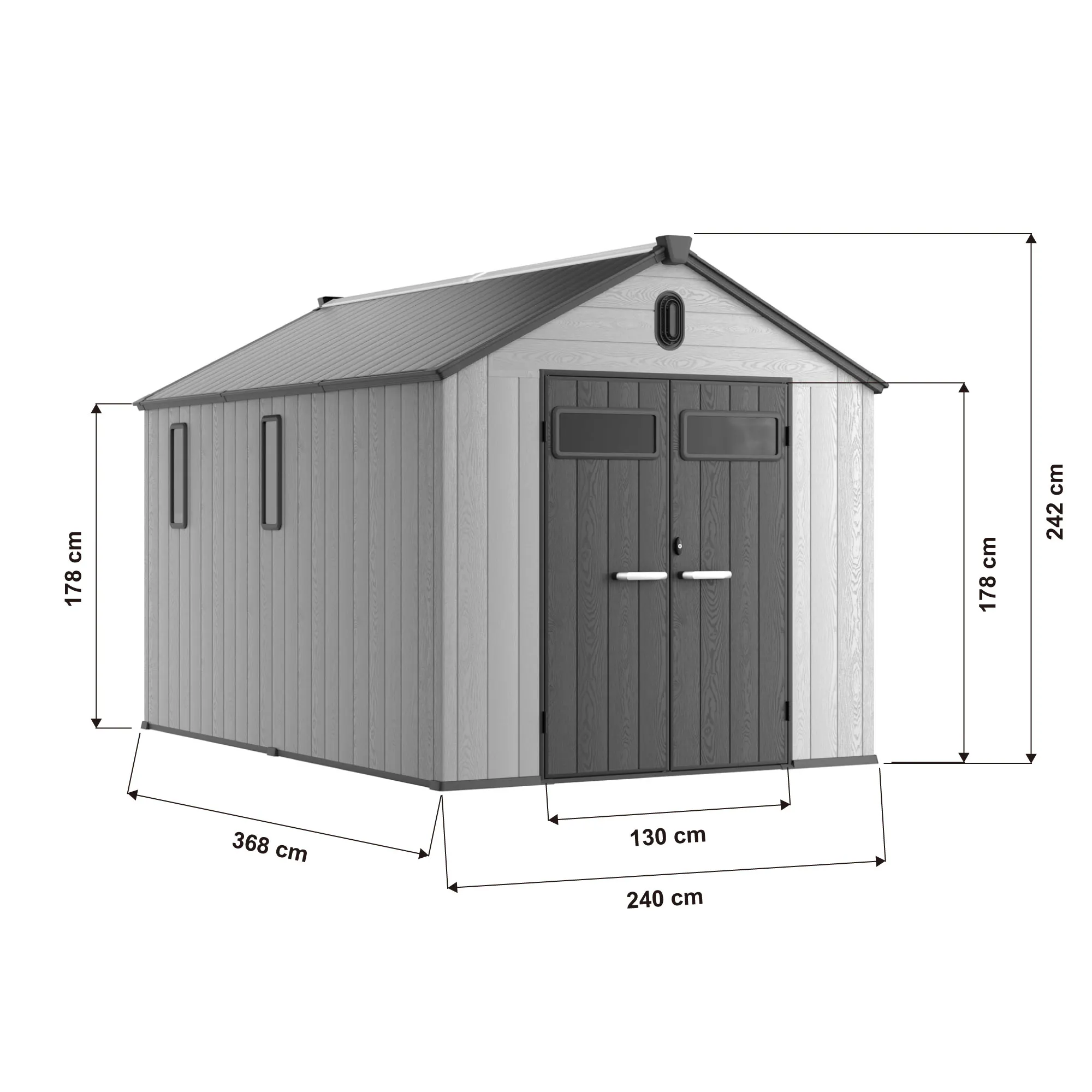 8x12-ft-gable-roof-resin-storage-shed-kc2-linedrawing-1