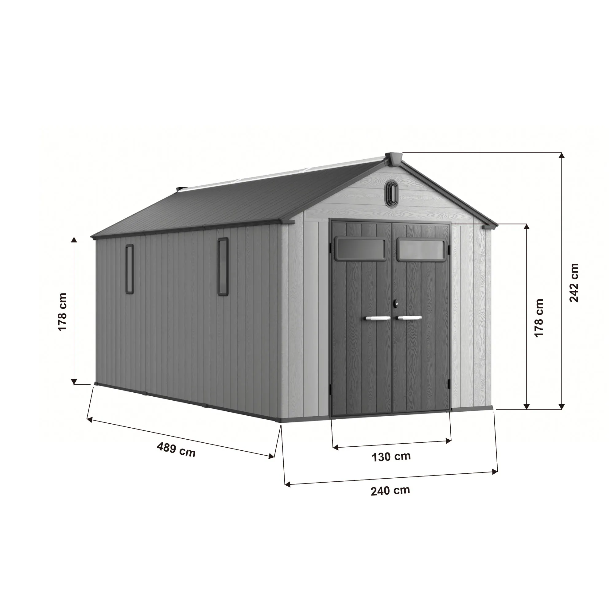 8x16-ft-gable-roof-resin-storage-shed-kc2-linedrawing-1