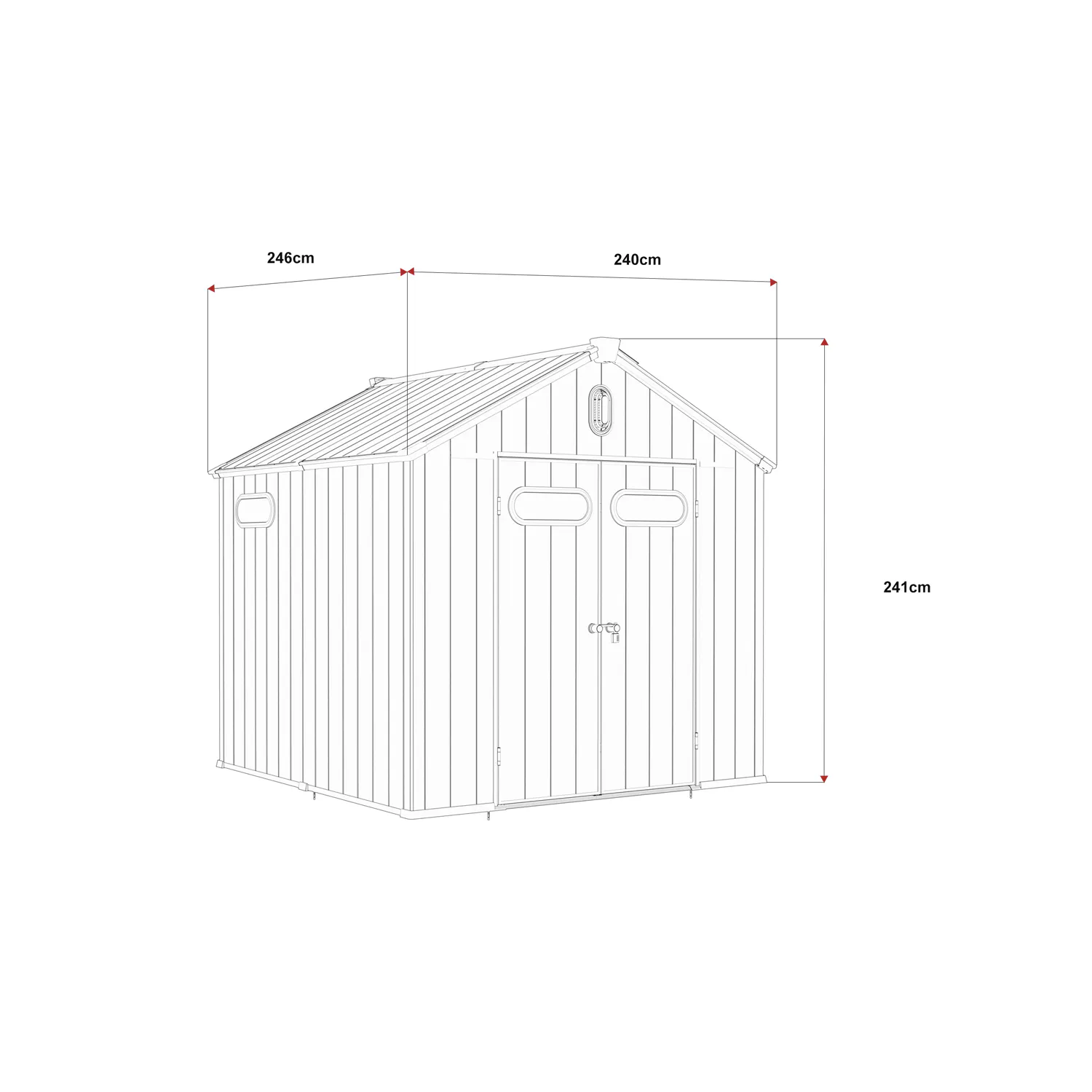8x8-ft-gable-roof-resin-storage-shed-kc-linedrawing-1