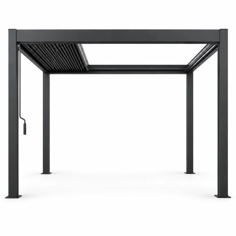 Metal Retractable Louvered Pergola 15 Metal Retractable Louvered Pergola
