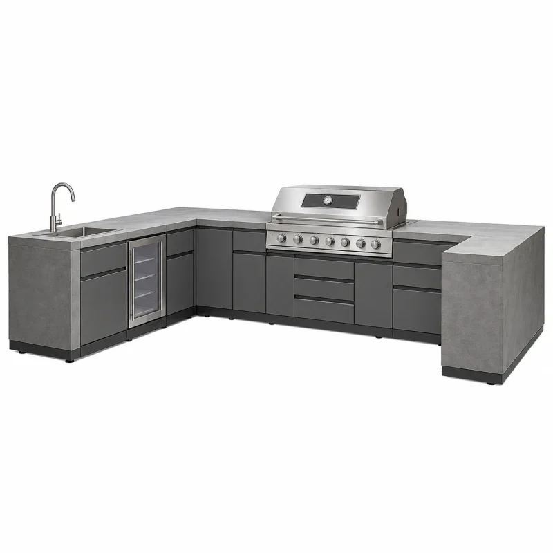 Metal U Shape Outdoor Kitchen 2 metal-u-shape-outdoor-kitchen