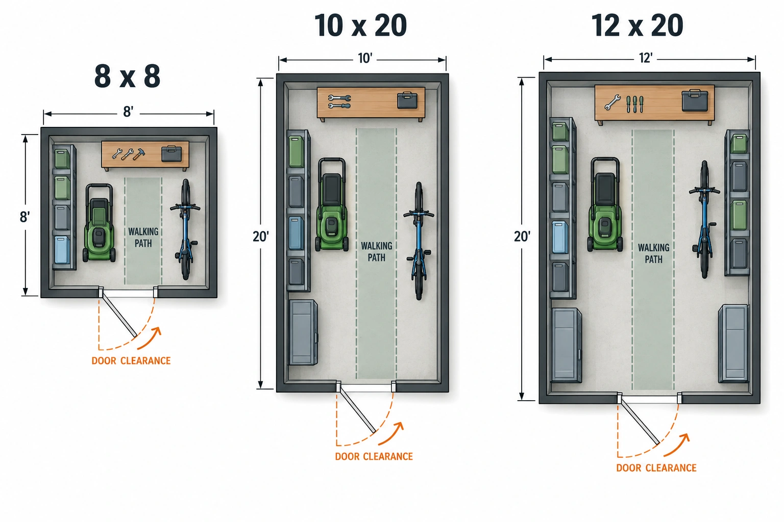 Ultimate Shed Buying Guide: Construction & Features 2 shed-sizes-layout