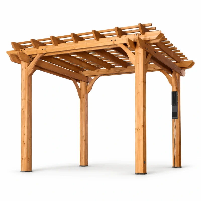 Wooden Flat Roof Garden Pergola 3 wooden-fix-roof-pergola